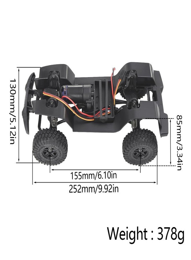 FACCNOY TRX4M 155mm 6.10in Wheelbase Assembled Frame Chassis Front Rear Axles Gearbox for 1/18 AX-8560 Rc Crawler TRX4-M Bronco Defender - Image 4